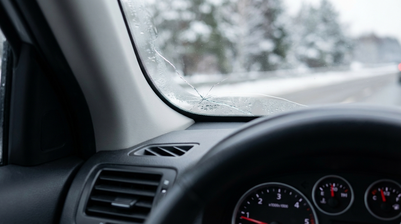 Cracked windshield, heater fan damage. Understanding causes, car winter care.
