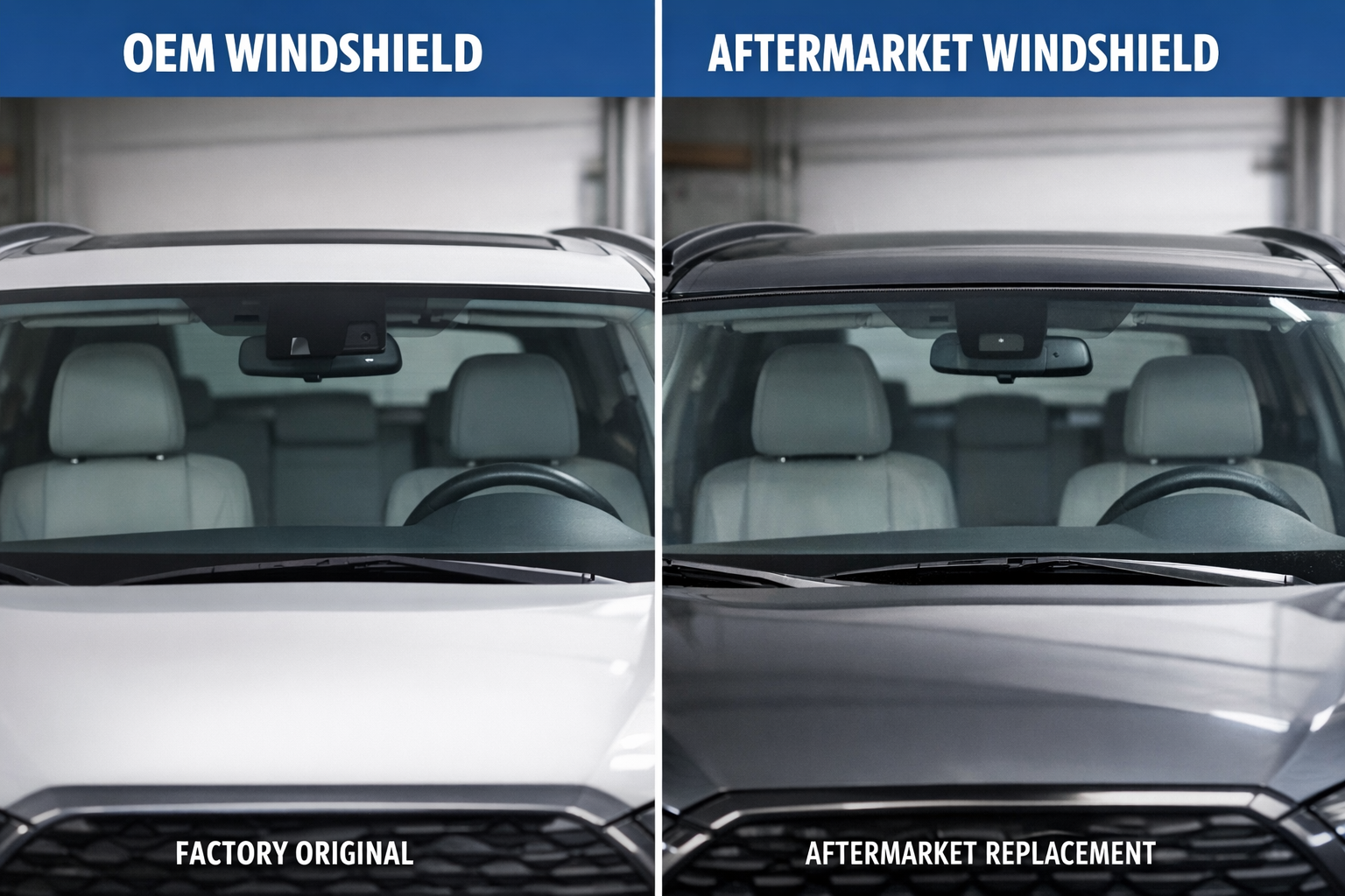 OEM versus aftermarket windshield comparison in cars